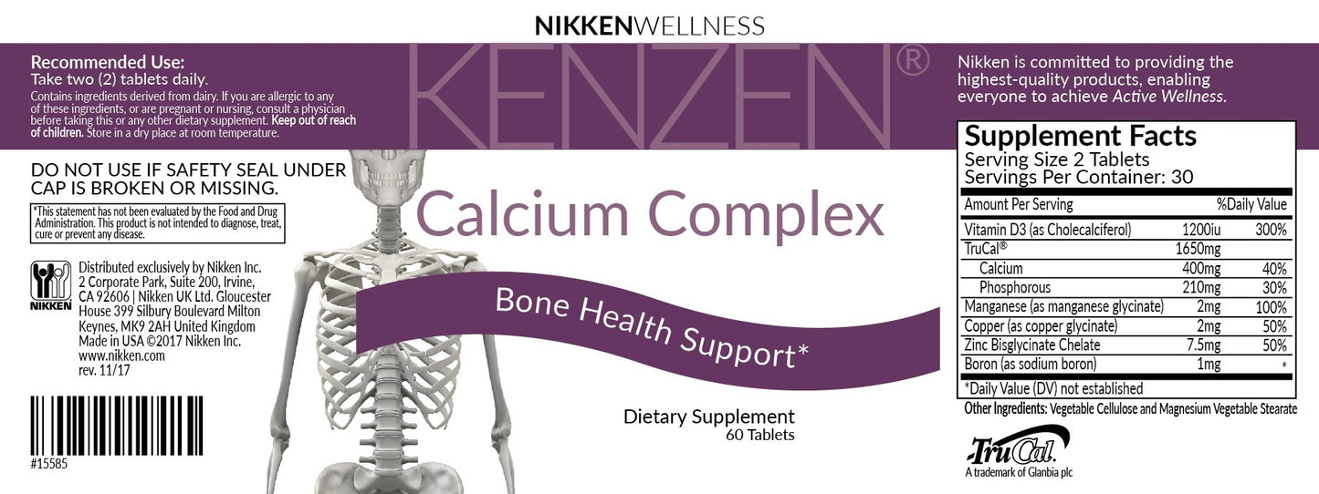 Nikken 15585 Kenzen Calcium Complex US - myvnikenaxoffice.com
